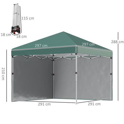 3x3m wasserabweisender Pop-Up Pavillon, UV 30+