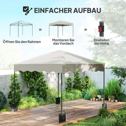 3x3m Faltpavillon, wasserabweisend, UV 50+ Schutz