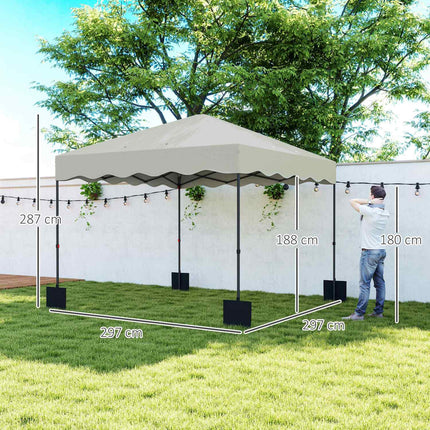 3x3m Faltpavillon, wasserabweisend, UV 50+ Schutz