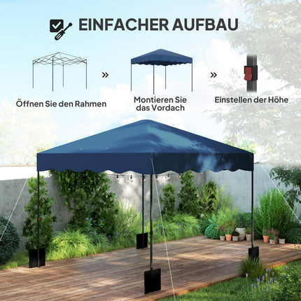 Pop-up Gartenpavillon, 3x3m, wasserabweisend, UV 50+