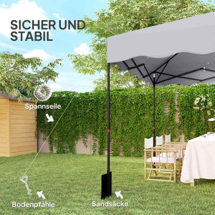 Wasserabweisender Pop-Up Pavillon, 3x3m, UV 50+, hellgrau