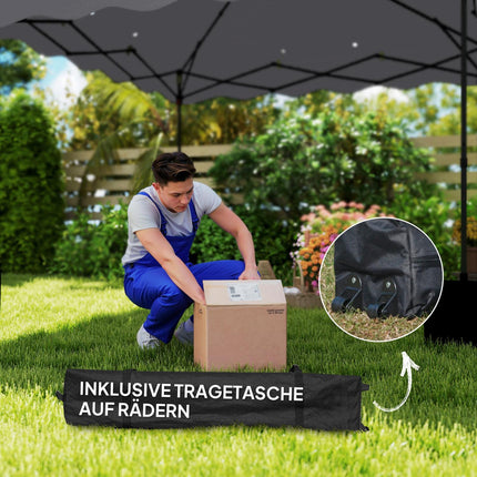 Wasserabweisender Pop-Up Pavillon, 3x3m, UV 50+, hellgrau