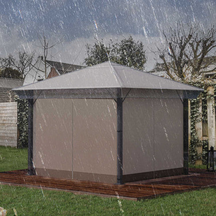 Housse de protection pour pavillon de jardin 3x3m, imperméable, stable, résistante à l'hiver, housse de remplacement pour pavillon de jardin, housse de protection contre la pluie pour tente de jardin, transparente