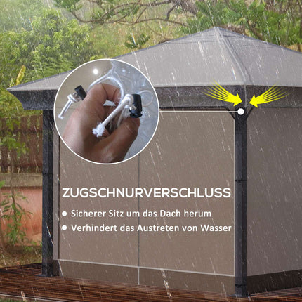 Housse de protection pour pavillon de jardin 3x3m, imperméable, stable, résistante à l'hiver, housse de remplacement pour pavillon de jardin, housse de protection contre la pluie pour tente de jardin, transparente