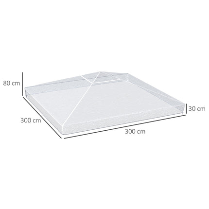 Housse de protection pour pavillon de jardin 3x3m, imperméable, stable, résistante à l'hiver, housse de remplacement pour pavillon de jardin, housse de protection contre la pluie pour tente de jardin, transparente