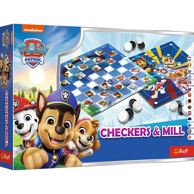 Paw Patrol Dame und Mühle Brettspiel-Set für Kinder
