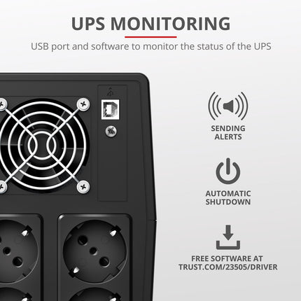Paxxon 1500VA UPS 4 zásuvky Schuko
