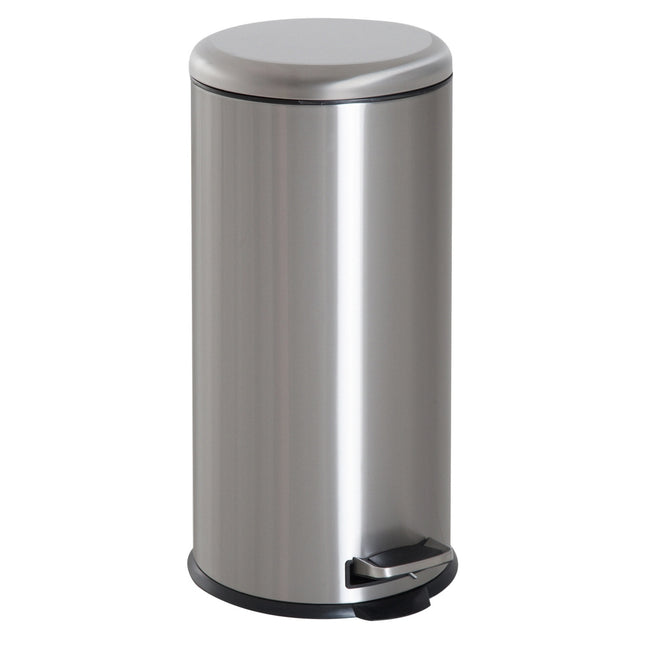 30L pedal container in stainless steel with inner compartment