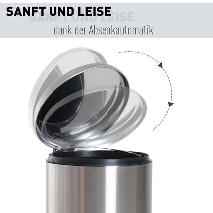30-Liter-Treteimer aus Edelstahl mit Inneneimer