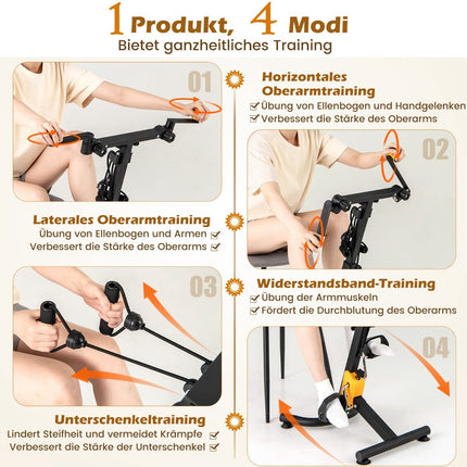 Pedaltrainer mit verstellbarem Griff, faltbar, 4 Modi