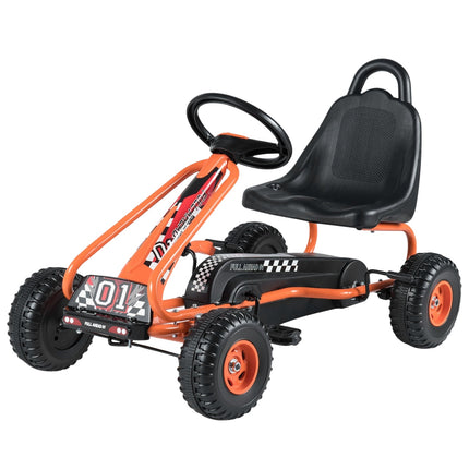 Pedal Go Kart for Kids, Adjustable Seat, Handbrake, 30kg Capacity