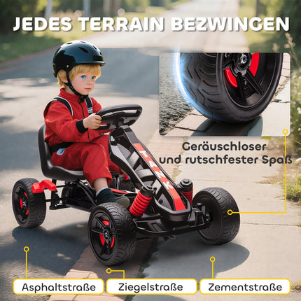 Tret-Gokart für Kinder, Bremse, rutschfeste Räder, Alter 3-6