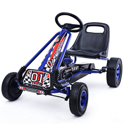 Pedal Gokart Racing Children's Car Pedal Vehicle Pedal Car Gocart Outside Seat Blue
