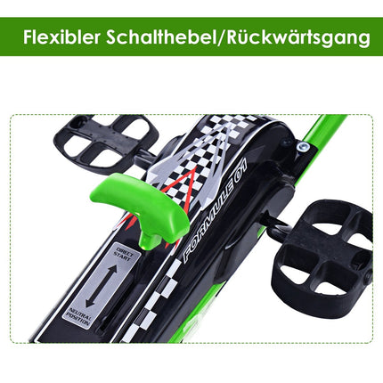 Pedal-Gokart Pedal-Aufsitzauto Kinderauto Tretfahrzeug 98 x 59 x 61cm Grün + Schwarz