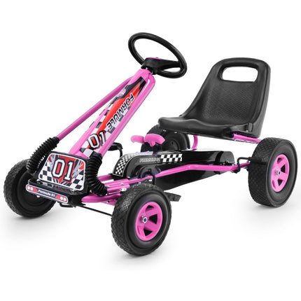 Pedal-Gokart Pedal-Aufsitzauto Kinderauto Tretfahrzeug 98 x 59 x 61cm Rosa