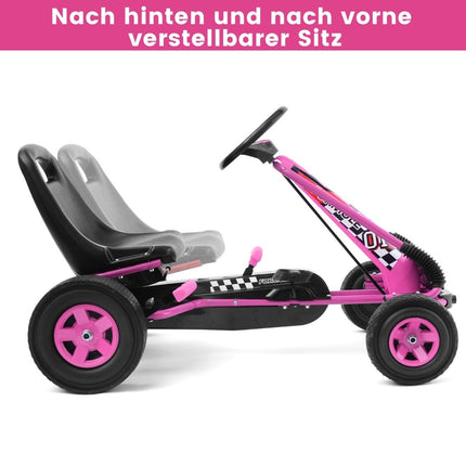 Pedal-Gokart Pedal-Aufsitzauto Kinderauto Tretfahrzeug 98 x 59 x 61cm Rosa