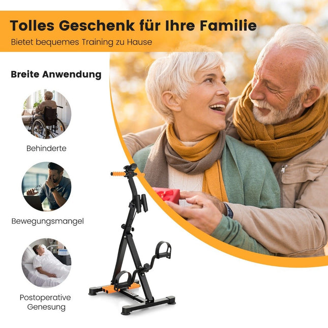Pedaltrainer für Senioren Fitnessgerät für die Hand 43-53 x 45 x 87-100 cm schwarz + orange