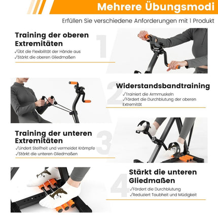 Pedaltrainer für Senioren Fitnessgerät für die Hand 43-53 x 45 x 87-100 cm schwarz + orange