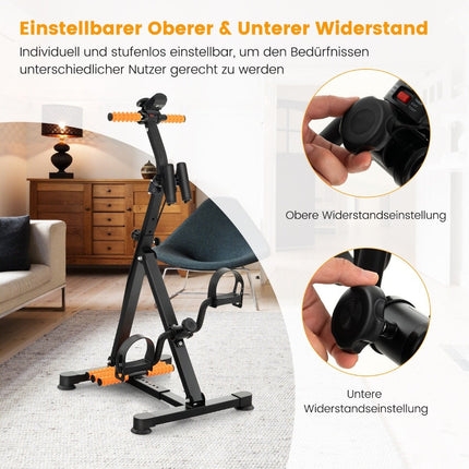 Pedaltrainer für Senioren Fitnessgerät für die Hand 43-53 x 45 x 87-100 cm schwarz + orange