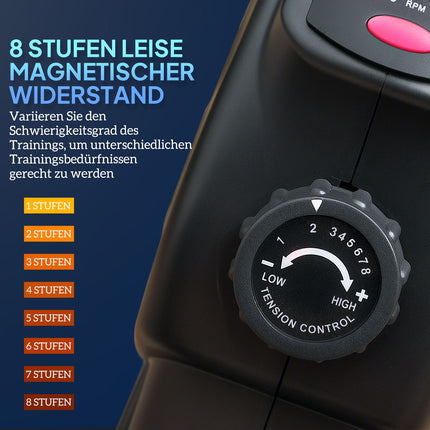Leiser Pedaltrainer mit 8-stufigem Magnetwiderstand