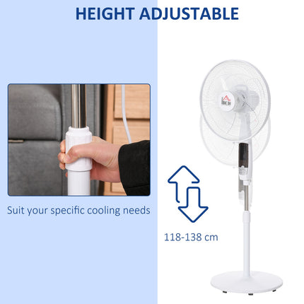 Standventilator, 138 cm Stahl, Timer & Fernbedienung, höhenverstellbar