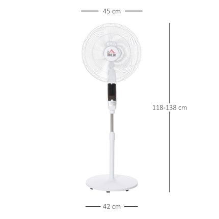 Standventilator, 138 cm Stahl, Timer & Fernbedienung, höhenverstellbar