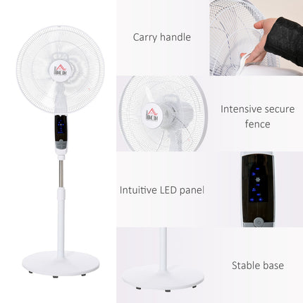 Standventilator, 138 cm Stahl, Timer & Fernbedienung, höhenverstellbar