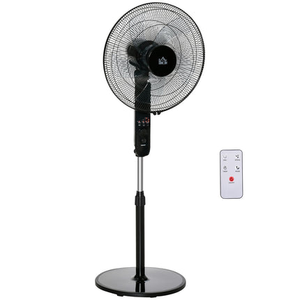 Pedestal fan with remote control, adjustable height and 3 speeds