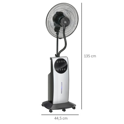 Standnebelventilator 90W, 3 Luftmodi, Fernbedienung, Schwarz