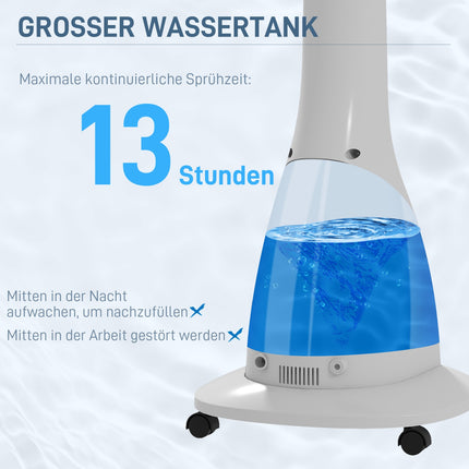 Standventilator mit Sprühfunktion, 3 Stufen, 3L Tank, Timer, schwarz
