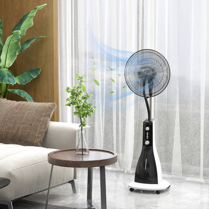 Standventilator mit Sprühfunktion, 3 Stufen, 3L Tank, Timer, schwarz