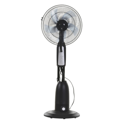 Pedestal fan with 2.8L mist, adjustable metal design
