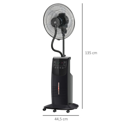 Pedestal fan with mist, adjustable tilt, 3.1L water tank