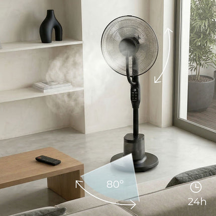Standventilator mit Sprühfunktion und Fernbedienung, 3 Geschwindigkeiten, 3-Liter-Tank