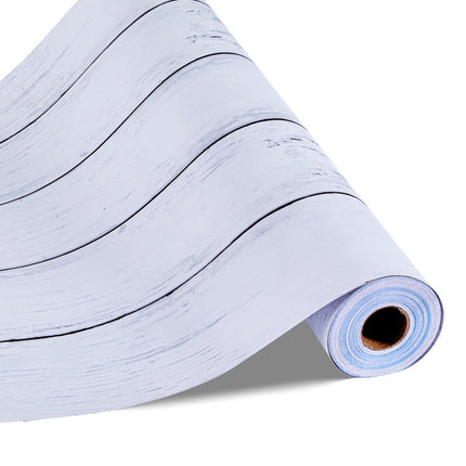 Peel and Stick Wallpaper, White Wood Texture 45cm x 12m