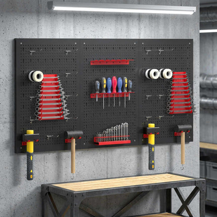 Pegboard Werkzeughalter Set, 3x 60x40cm, 28-teilig