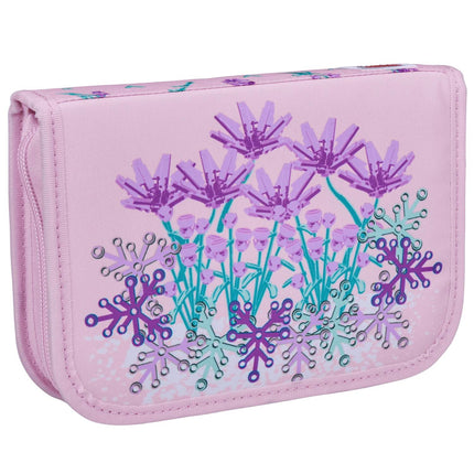 Pencil Case with Flowers Design and Storage Compartments
