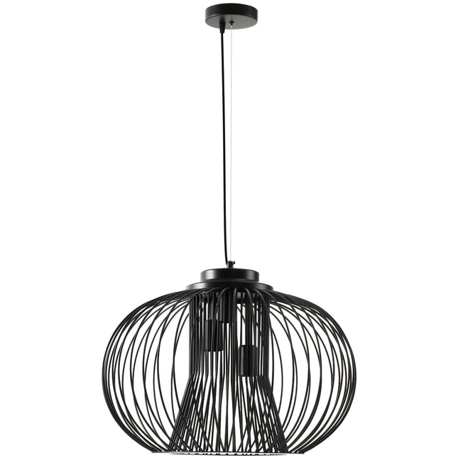 Industrielle Deckenlampe, verstellbares Metall, schwarz Ø50 x 150 cm