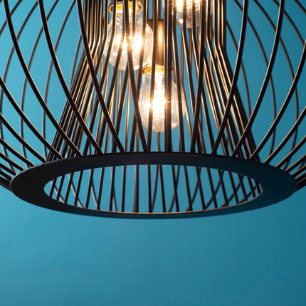 Industriální stropní lampa, nastavitelný kov, černá Ø50 x 150 Cm