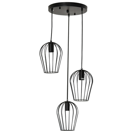Černá kovová stropní lampa - moderní geometrický design, Ø38x145 cm