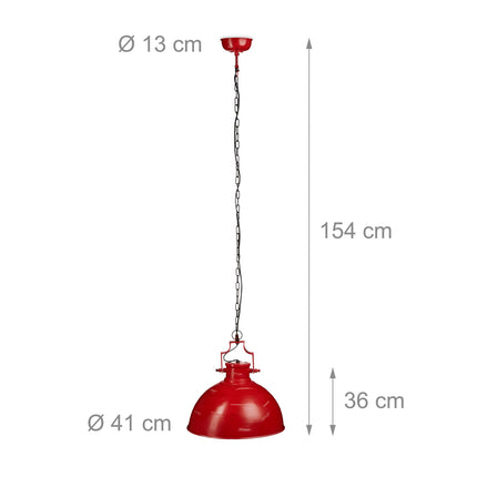 Pendelleuchte im Industriestil rot