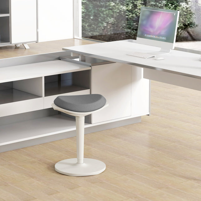 Ergonomischer Drehhocker – höhenverstellbar, graues Netz