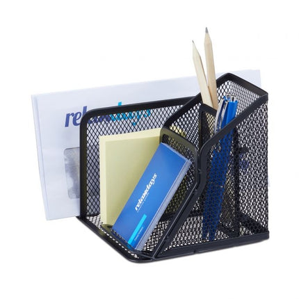 Pot à stylos en filet avec porte-courrier