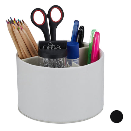Porte-stylo rond aspect cuir