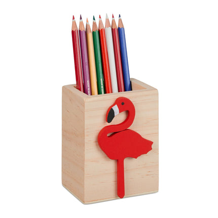 Pen holder with flamingo