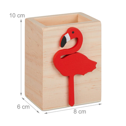 Pen holder with flamingo