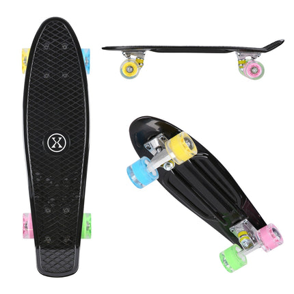 Pennyboard Skateboard, Klassisch Schwarz, Robustes Design