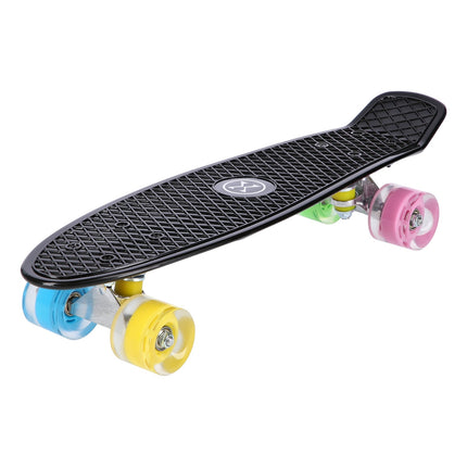Pennyboard Skateboard, Klassisch Schwarz, Robustes Design