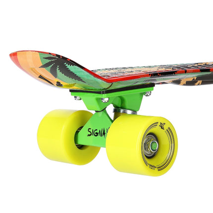 Pennyboard Skateboard, Reggae-Design, robustes Deck