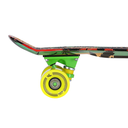 Pennyboard Skateboard, Reggae-Design, robustes Deck